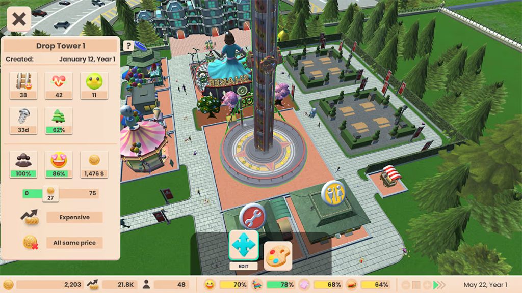 RollerCoaster Tycoon Adventures Deluxe Switch NSP ROM XCI v2.4.766 Download screenshot